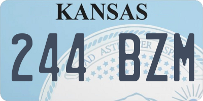 KS license plate 244BZM