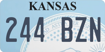 KS license plate 244BZN