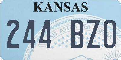 KS license plate 244BZO