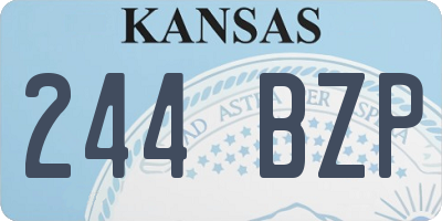 KS license plate 244BZP