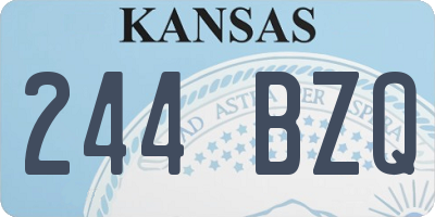 KS license plate 244BZQ
