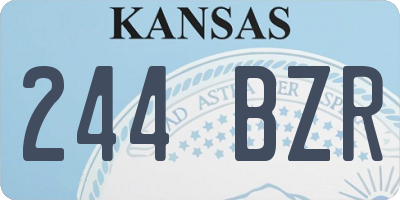 KS license plate 244BZR