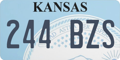 KS license plate 244BZS