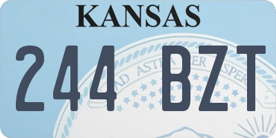 KS license plate 244BZT