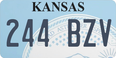 KS license plate 244BZV