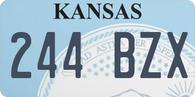 KS license plate 244BZX