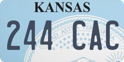 KS license plate 244CAC