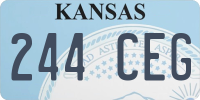 KS license plate 244CEG