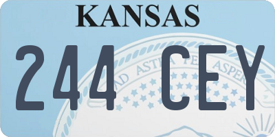 KS license plate 244CEY