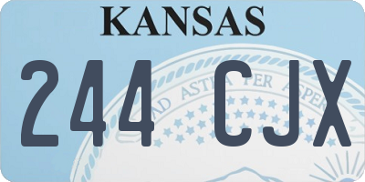 KS license plate 244CJX