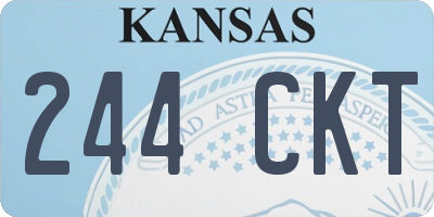 KS license plate 244CKT