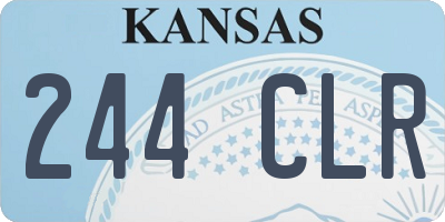 KS license plate 244CLR