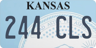KS license plate 244CLS