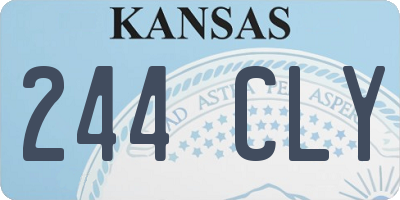 KS license plate 244CLY