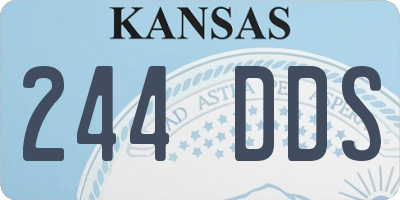 KS license plate 244DDS