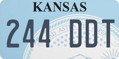 KS license plate 244DDT