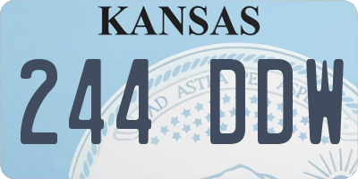 KS license plate 244DDW
