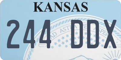 KS license plate 244DDX