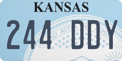 KS license plate 244DDY