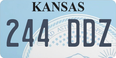KS license plate 244DDZ