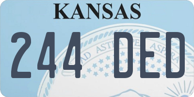 KS license plate 244DED