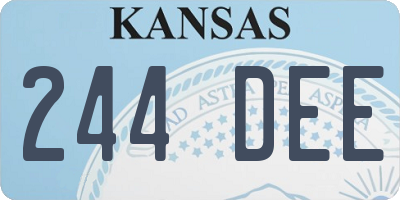 KS license plate 244DEE