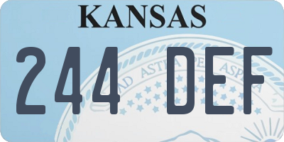 KS license plate 244DEF