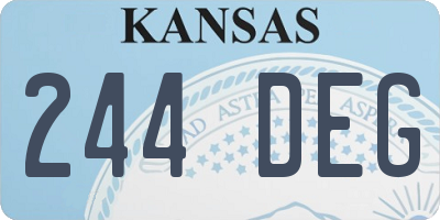 KS license plate 244DEG
