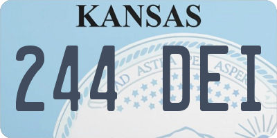 KS license plate 244DEI