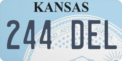 KS license plate 244DEL