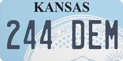 KS license plate 244DEM