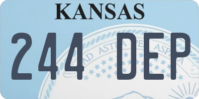 KS license plate 244DEP
