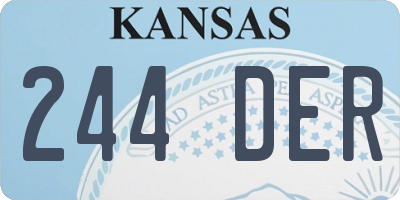 KS license plate 244DER