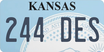 KS license plate 244DES