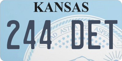 KS license plate 244DET