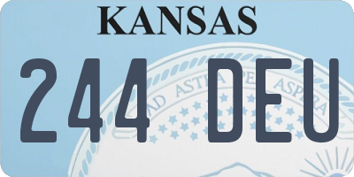 KS license plate 244DEU