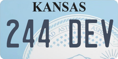 KS license plate 244DEV