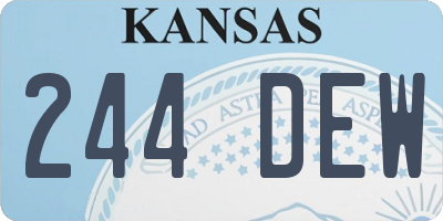 KS license plate 244DEW