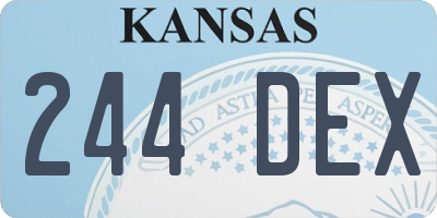 KS license plate 244DEX