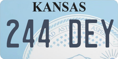 KS license plate 244DEY