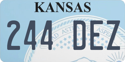 KS license plate 244DEZ