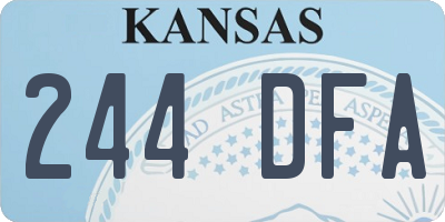 KS license plate 244DFA