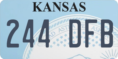 KS license plate 244DFB