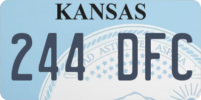 KS license plate 244DFC
