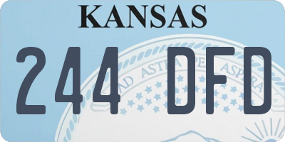 KS license plate 244DFD