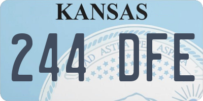KS license plate 244DFE