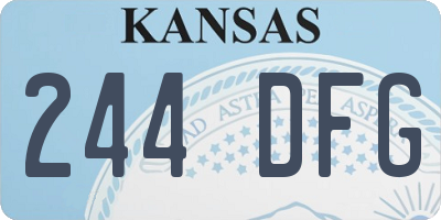 KS license plate 244DFG