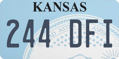 KS license plate 244DFI