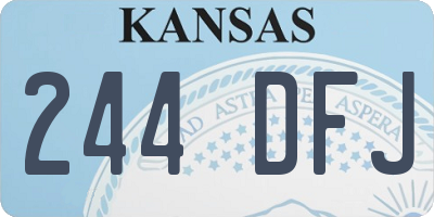 KS license plate 244DFJ