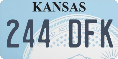 KS license plate 244DFK